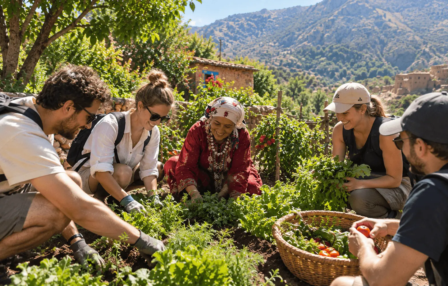 Organic garden around the farm
